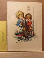 AK mit Kunst Kinder am Schuhe putzen