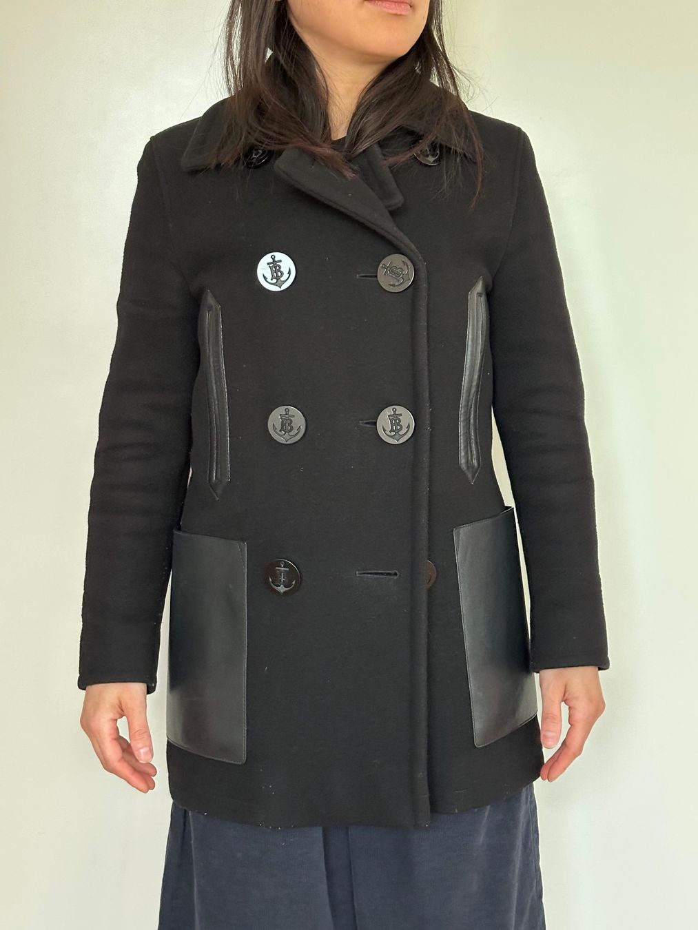 Burberry Cappotti: Burberry Lambskin Pocket Wool Blend Pea Coat – Usato da Zürich venduto da AssuredSelection