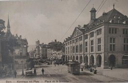 BERN - Kornhaus mit Platz, Tram - Place de la Grenette