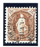 Helvetia debout 100B Vollstempel Lausanne