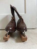 Vintage Damenschlittschuhe braun aus Leder
