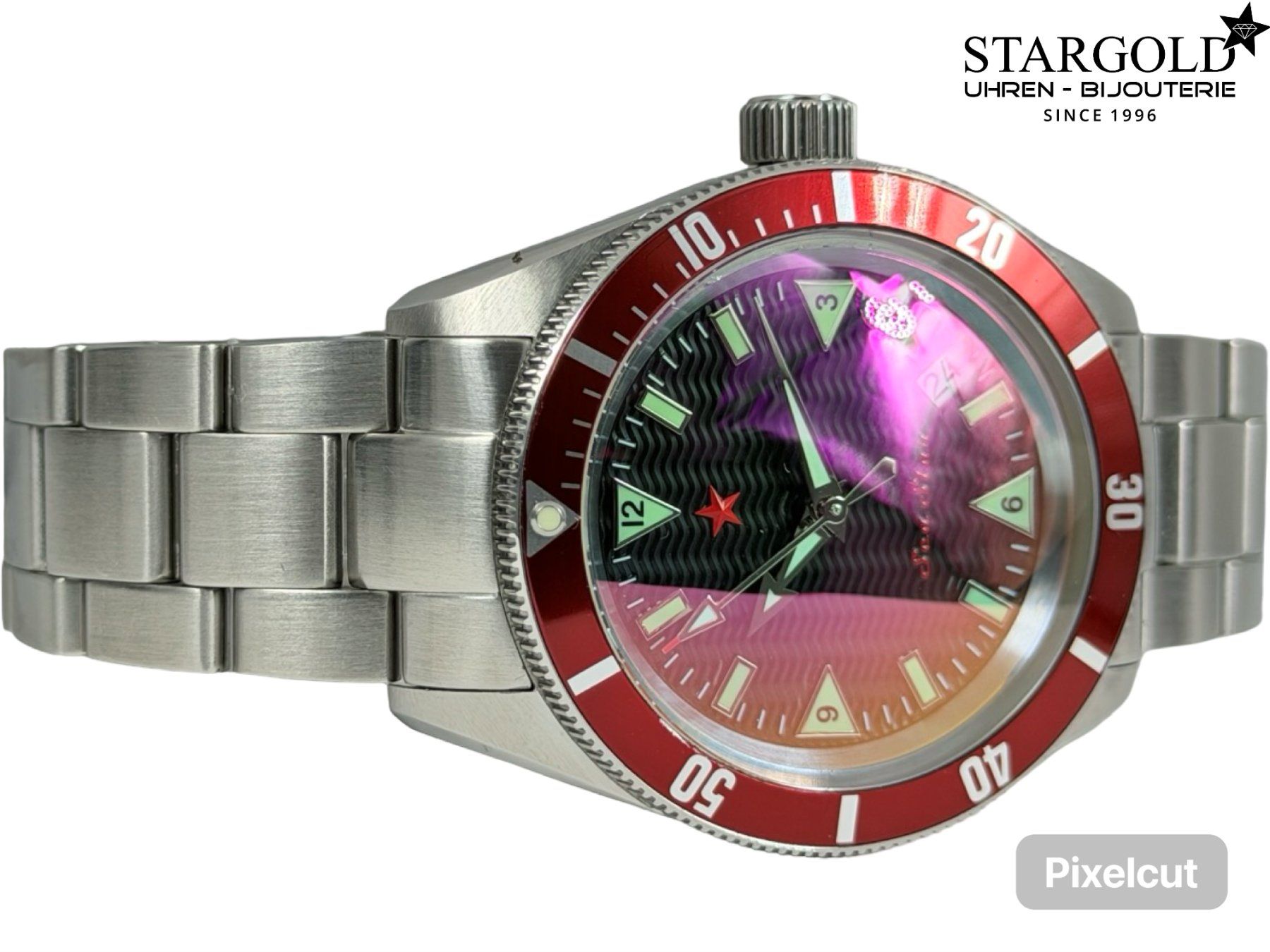 Orologi: Red Star SEA Red Bezel - 7074G-D – Usato da Zürich venduto da Stargold-Uhren 2