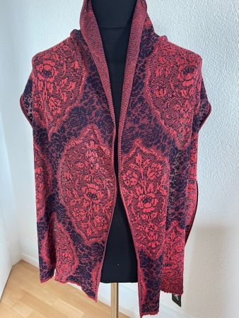 Colora Schal, Dunkelblau/Rost, NEU