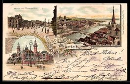 Litho Zürich, Bahnhof und Polytechnikum