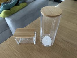 Set de salle de bain en plastique et bambou, tendance