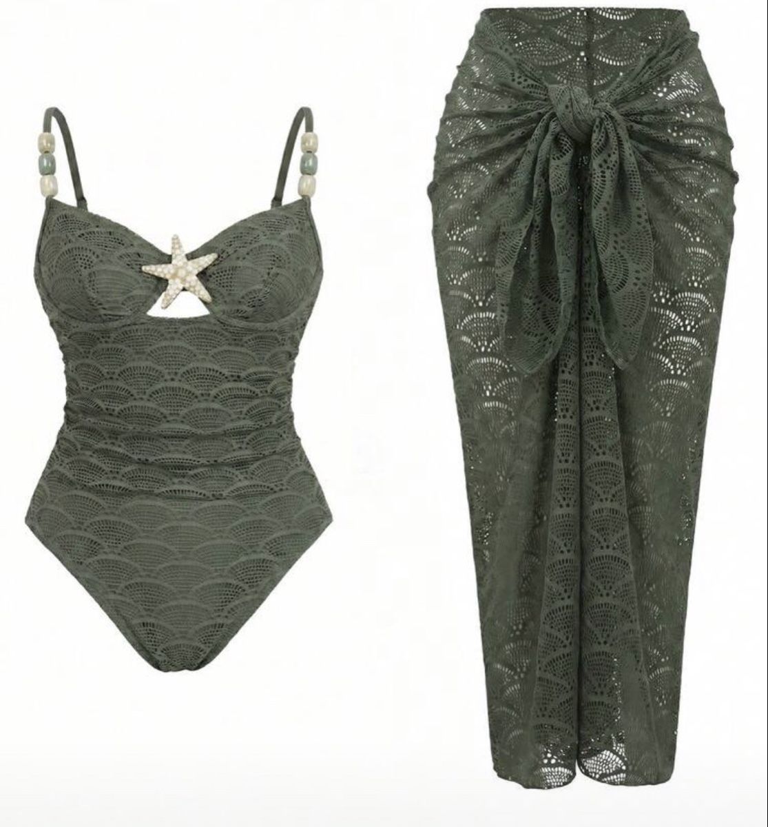 Costumi da bagno & Bikini: Wunderschönes Sommer-Badeanzug-Set mit Pareo. Gr. S – Nuovo e nell'imballaggio originale da Aarburg venduto da Fashionisl0ve