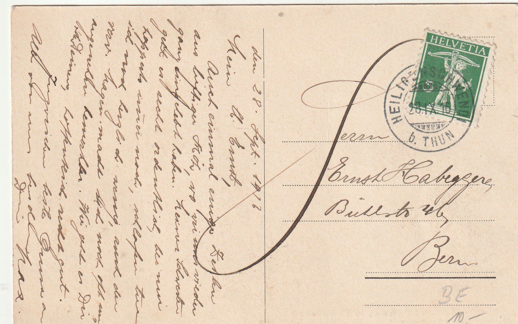 Cartoline postali: Ansichtskarte Pension Waldheim Haltenegg ob Thun 1040 m1916 – Usato da Rupperswil venduto da Ema10 1
