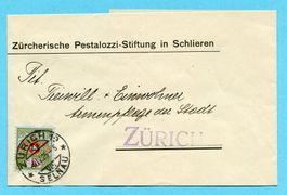 Streifband Zürich 1925 - Portofreiheit 325 - Pestalozzi-Stif