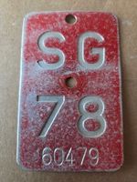 Velonummer SG 78 plaque Velo