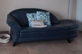 Recamiere Leder Dunkelblau 190 x 90cm
