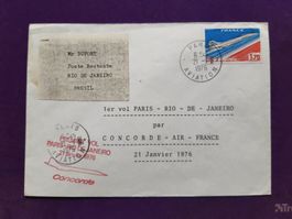 Erstflugbrief CONCORDE Paris - Rio, 21.11.1976 !