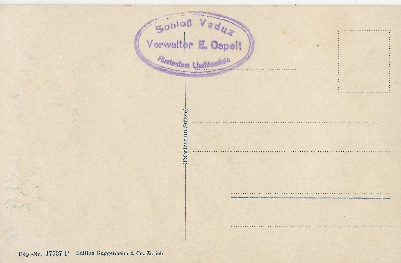 Cartoline postali: Vaduz, Schlosshof, Guggenheim – Usato da Frauenfeld venduto da Merk52 1