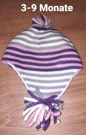 Wintermütze, gestreift, mit Bommel, 3-9 Monate, Top!