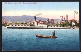 Zürich, Dampfer Helvetia am Alpenquai