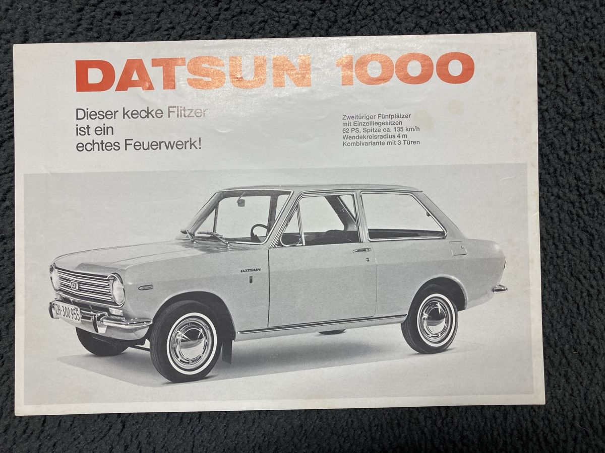 Datsun Dokumente: Prospekte  DATSUN 1000 – Gebraucht aus Kaiseraugst von wombat51 1