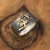 Silberring Goldener Bruch Gr.65