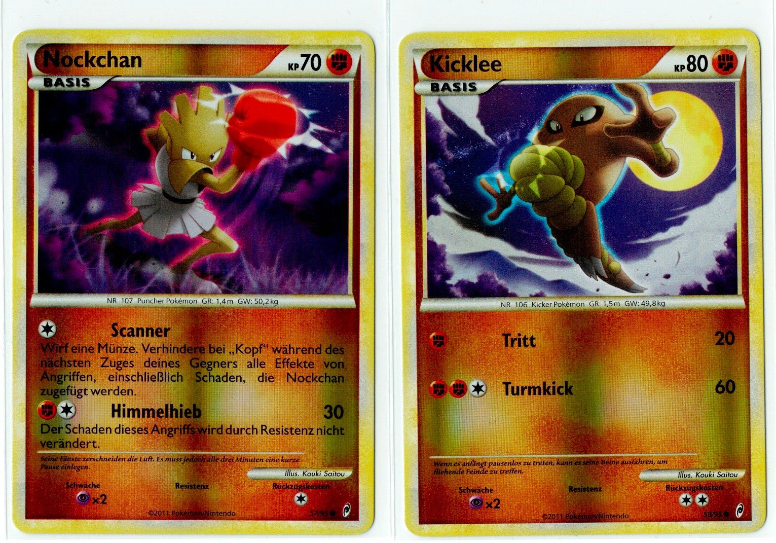 Pokémon Carte collezionabili: Nockchan & Kicklee Reverse Holo (57 & 58) – Usato da Zürich venduto da PACE79
