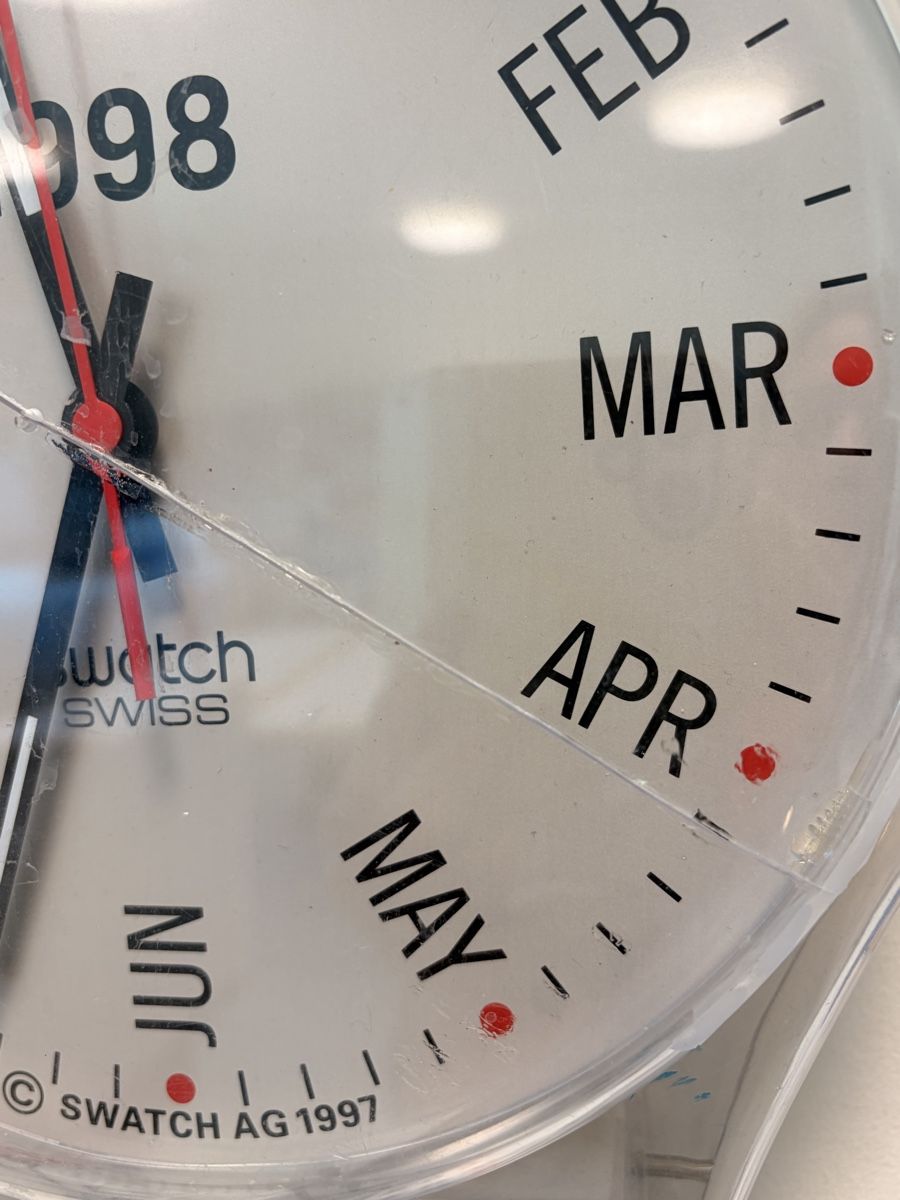 Swatch Orologi: Swatch maxi Wanduhr 1998 – Usato da Rheinfelden venduto da Cenicienta 3