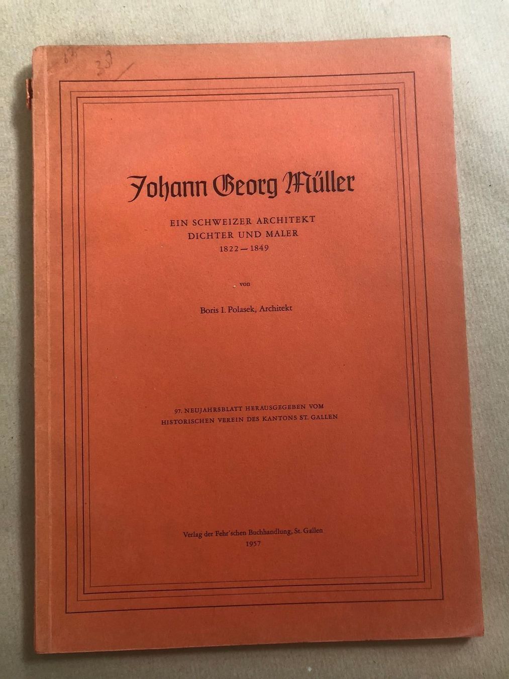 Bücher: Boris I. Polasek: Johann Georg Müller. – Gebraucht aus Zürich von allp