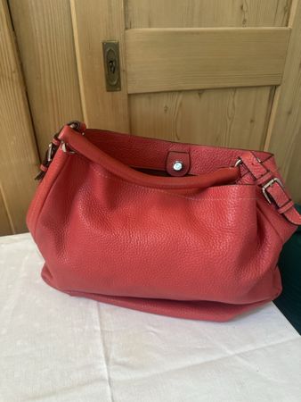 Handtasche Leder rot Marke Bogner guter Zustand
