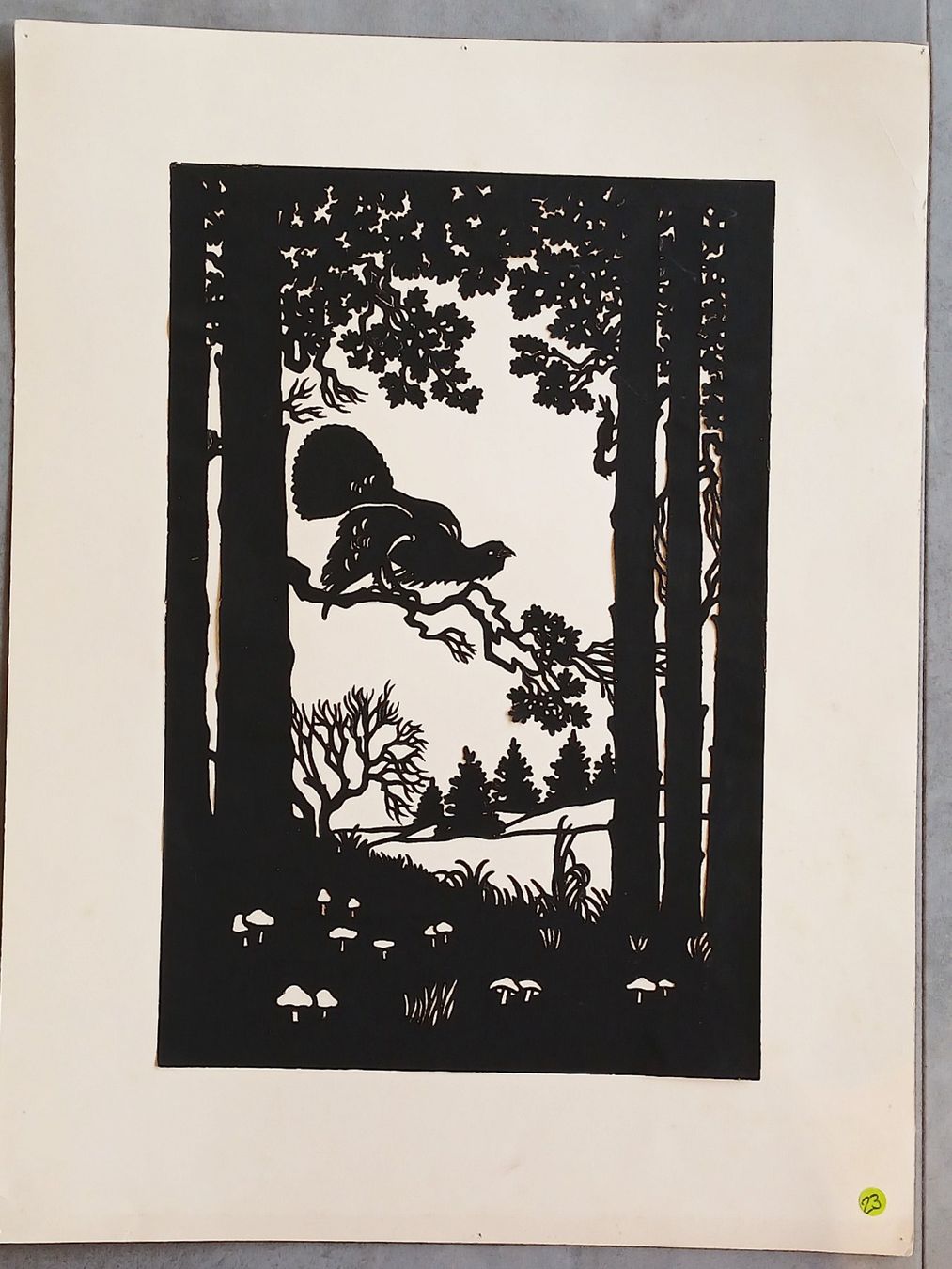 Grafica & Litografie: Scherenschnitt >> Der Auerhahn>> – Usato da Zürich venduto da Mr.Dachboden