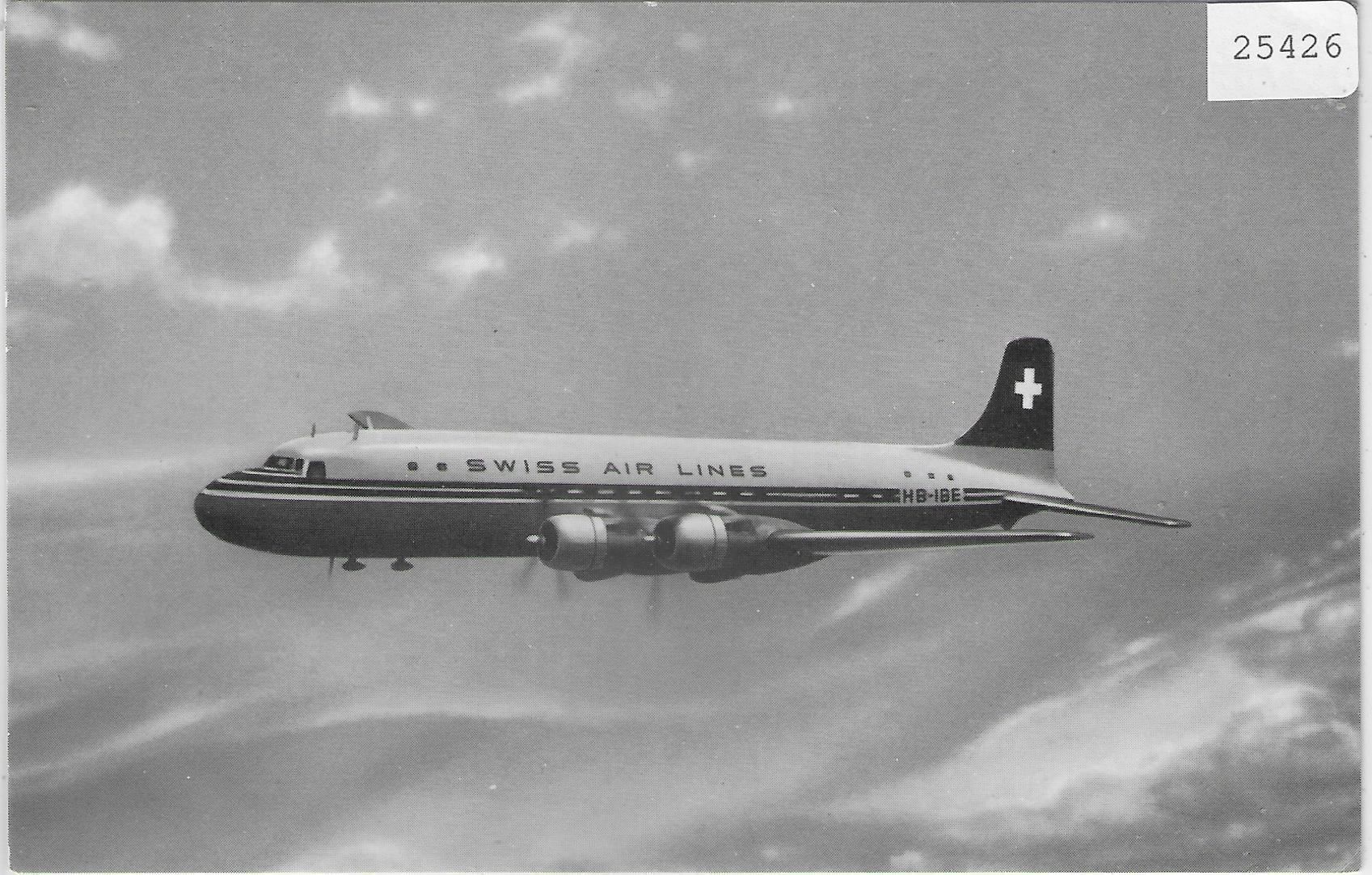 Cartoline postali: Swissair Transatlantic DC-6 B – Usato da Ettingen venduto da Kartenplanet