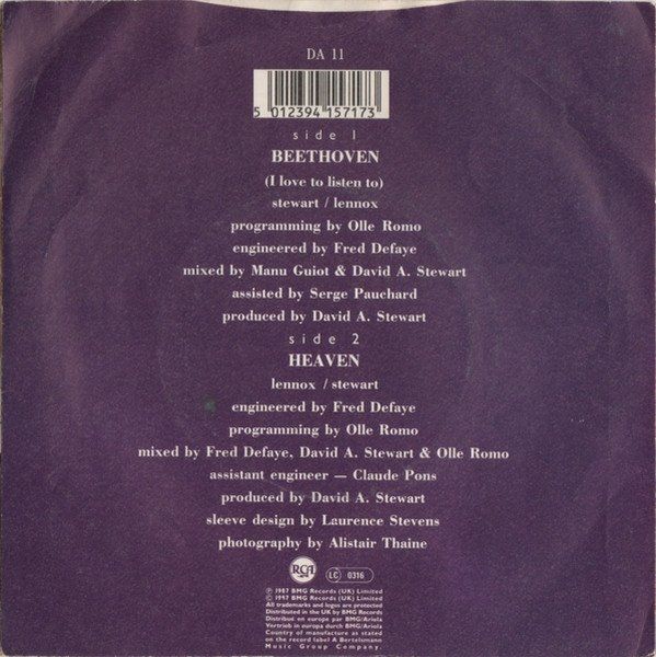 Dischi in vinile: Eurythmics: Beethoven 7" – Usato da Steinhausen venduto da Vilivinili 1