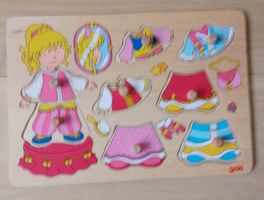 Goki Anzieh Steckpuzzle 30 x 21 x 2,5 cm 8 Teile Holz