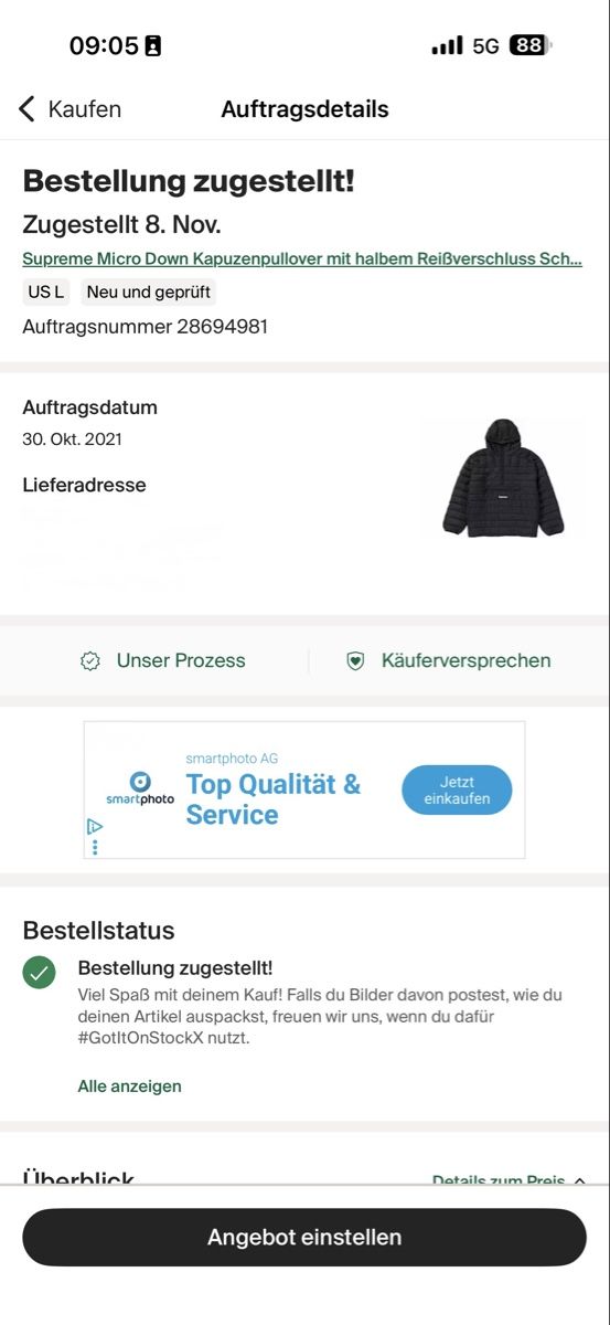 Supreme Vestes: Supreme Micro Down Half Zip Hooded Pullover Black L – D'occasion à Gipf-Oberfrick par mel_z22n 8