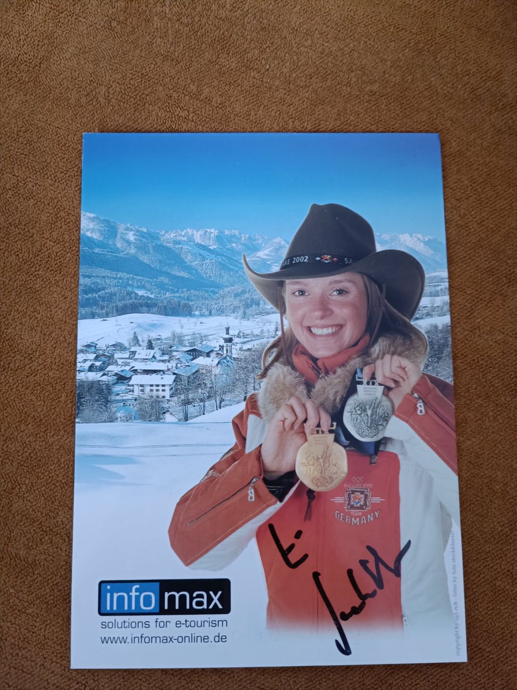 Autografi: Evi Sachenbacher - Olympia Gold - Handsigniert – Usato da Menziken venduto da Autogramme