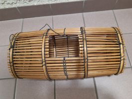 Cage piége à  poisson en bambou du Cambodge. 34 cm.