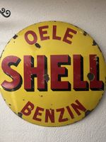 Original Shell Emailleschild Oele Benzin 60 cm gebraucht