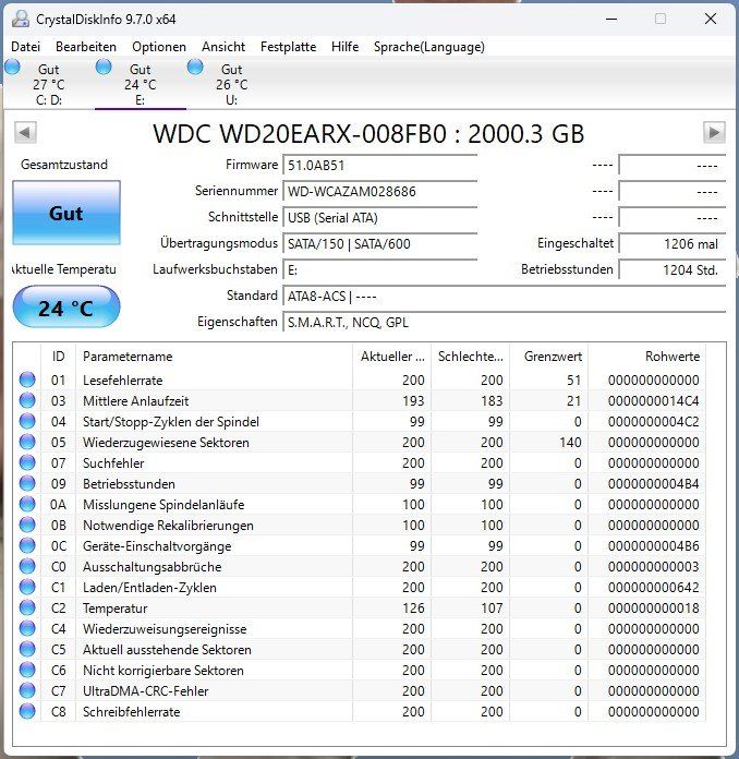 Western Digital Harddisks: Externe Festplatte WD 2TB 2000GB No2 – Gebraucht aus Brunnen von 23068 1