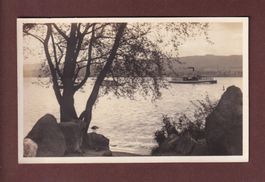 ZÜRICH - Uferpartie beim Zürichhorn - Boot