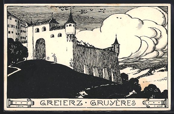 Ansichtskarten: AK Greierz, am Schloss – Gebraucht aus Berlin von bartko-reher