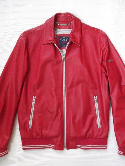 Paul & Shark Giacche: Paul & Shark - rote Lammleder Lederjacke Gr. M – Nuovo (secondo la descrizione) da Wetzikon ZH venduto da icewear 4