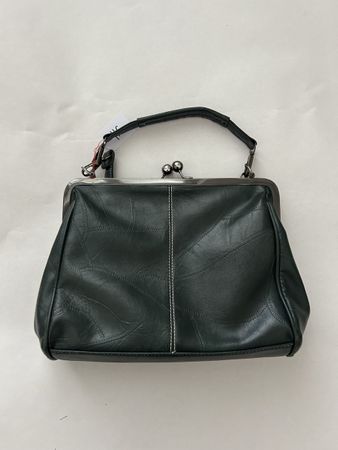 Damen Handtasche dunkelgrün mit Metallverschluss guter Zusta