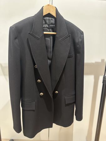 ZARA Blazer schwarz doppelt geknöpft Gr. L elegant