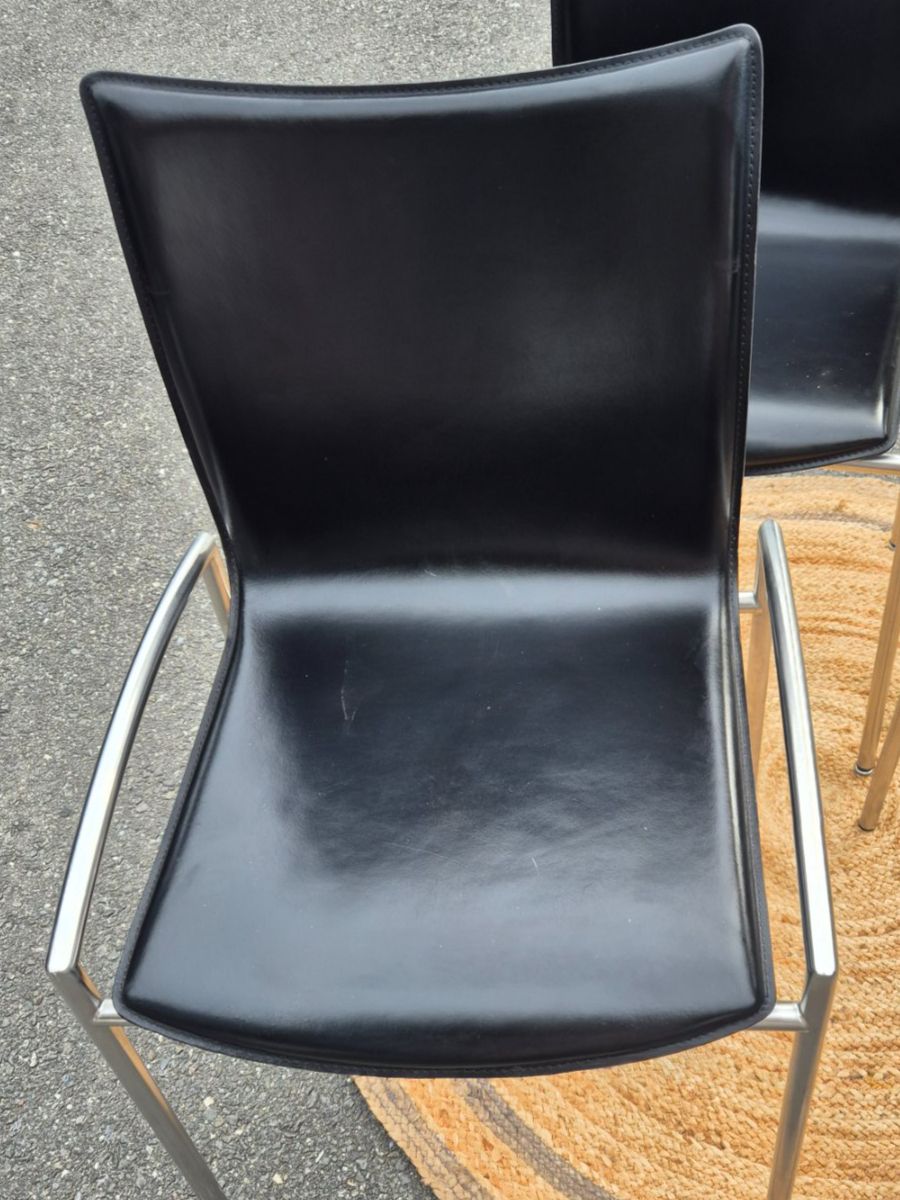 Girsberger Sedie: 4 chaises en cuir noir Girberger – Usato da Fully venduto da tameab 6