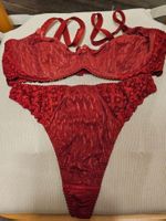 Neuw. BH Gr.80C + String Gr.L - dunkelrot