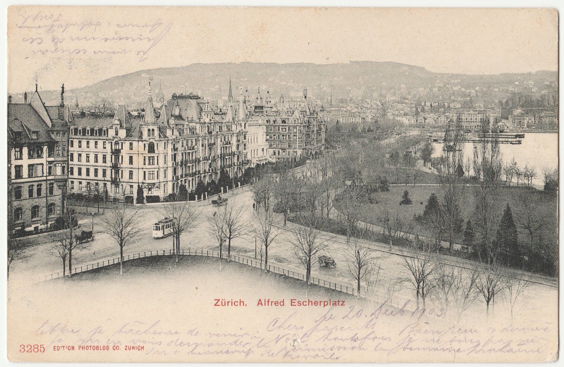 Cartoline postali: Alfred Escherplatz - (1903) – Usato da Fällanden venduto da Blausegelfliege