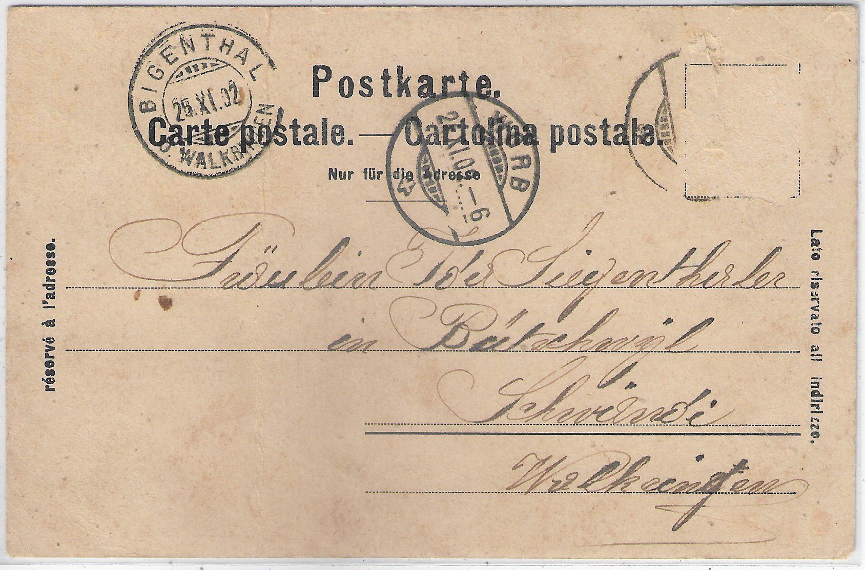 Cartoline postali: Gruss aus Worb - Haushaltungsschule – Difettoso da Ettingen venduto da Kartenplanet 1