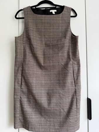 H&M Kleid kariert ärmellos braun Grösse M gebraucht