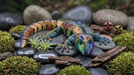 Beweglicher Gecko - Rainbow Optik