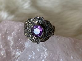 Ring Silber 925 mit lila Stein