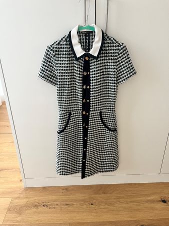 Maje Kleid Gr.36, schwarz-weiss Pepita Muster, Top Zustand