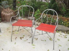 2x Gartenstuhl Jugendstil - Holz OK - Substanz OK  LIQ
