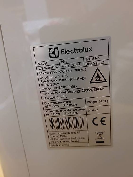 Electrolux Klimagerät Klimaanlage EXP26U338HW  1
