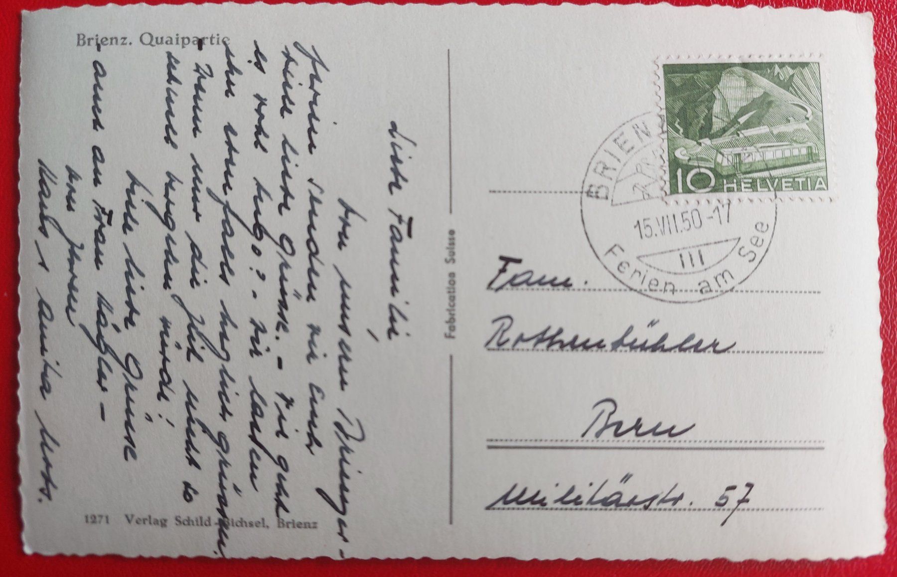 Ansichtskarten: Brienz ; Quaipartie 1950 – Gebraucht aus St-Légier-Chiésaz von Theo006 1