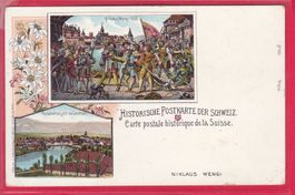 HISTORISCHE POSTKARTE DER SCHWEIZ, NIKLAUS WENGI 1532, SOLOT